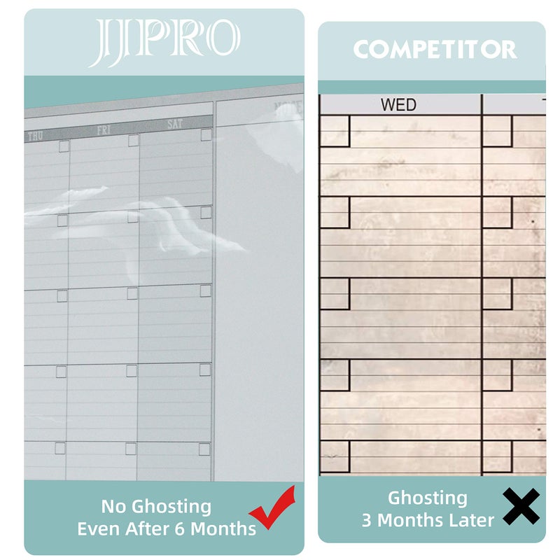 JJPRO Large Dry Erase Wall Calendar 60" x 38" - Premium New Laminate - Blank Undated, Reusable & Erasable 4 Month Planner -Classroom, Office, Project & Family Schedule - Image 5